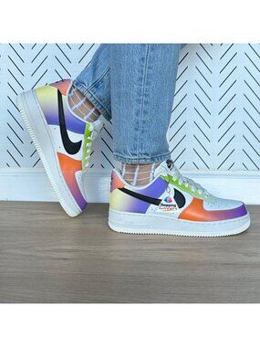 ⭐Nike Air Force 1 Low 07 Womens Shoes 7.5 Purple Orange Ombre Sneaker FD0801-100